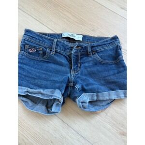 Hollister California Blue Denim Cuffed Shorts Women's Size 0 W24